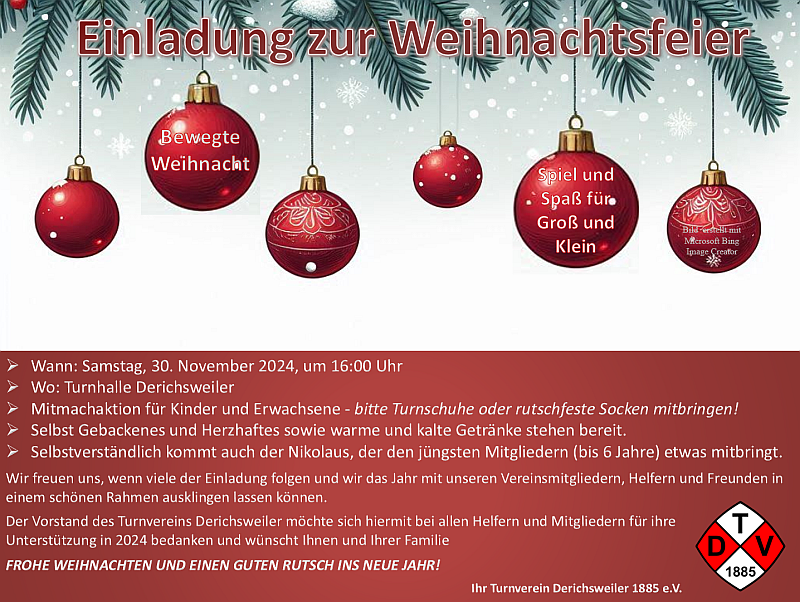 Aushang Weihnachtsfeier 2023